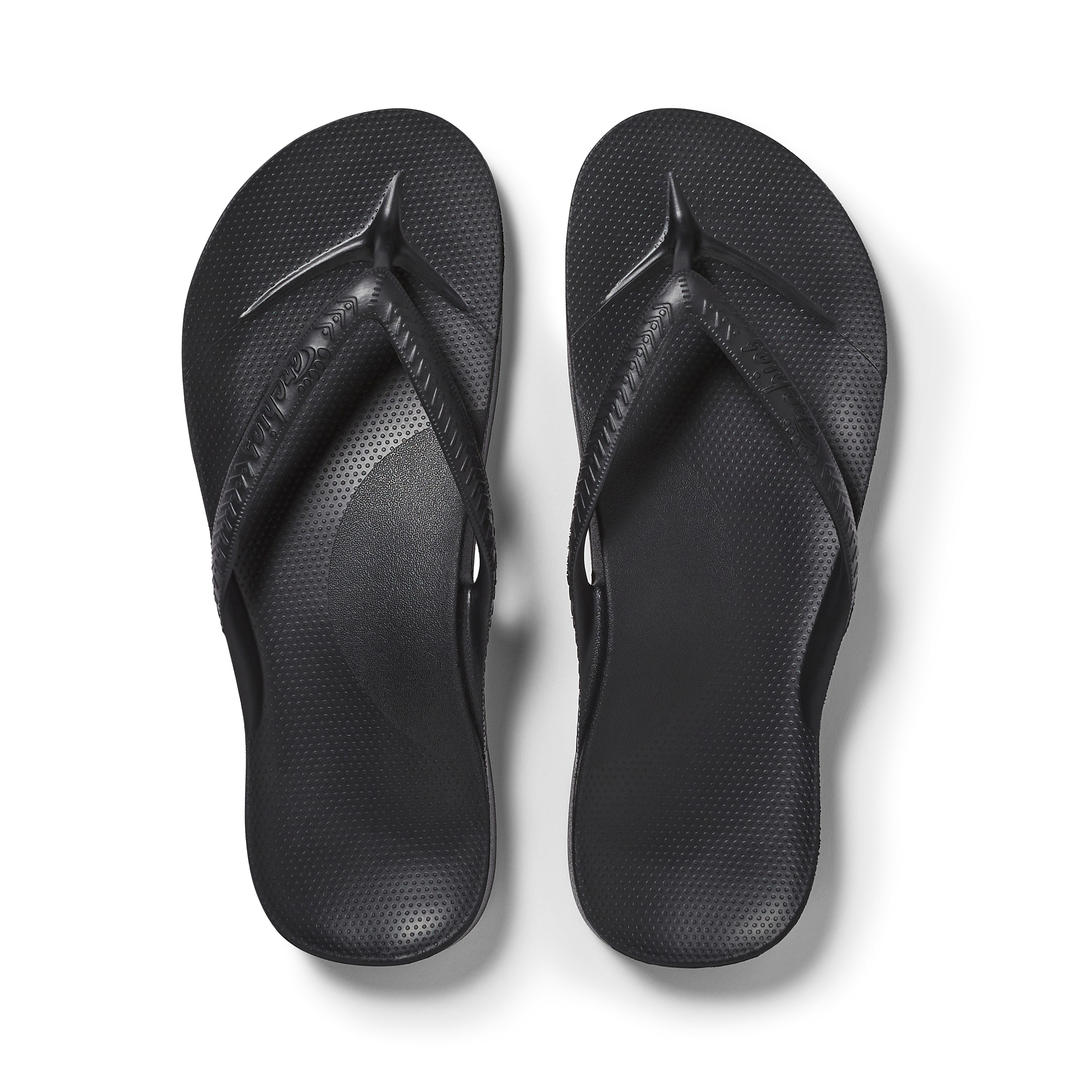 Arch Support Flip Flops Classic Black Archies Footwear UK