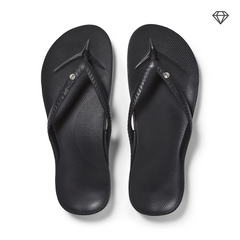 Arch Support Flip Flops - Classic - Crystal Black