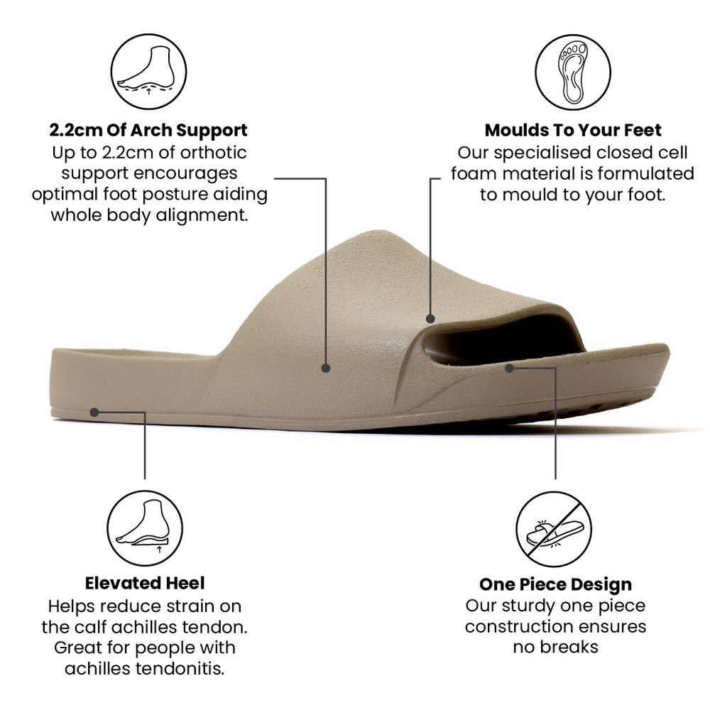 Arch Support Slides - Classic - Taupe – Archies Footwear Pty Ltd ...