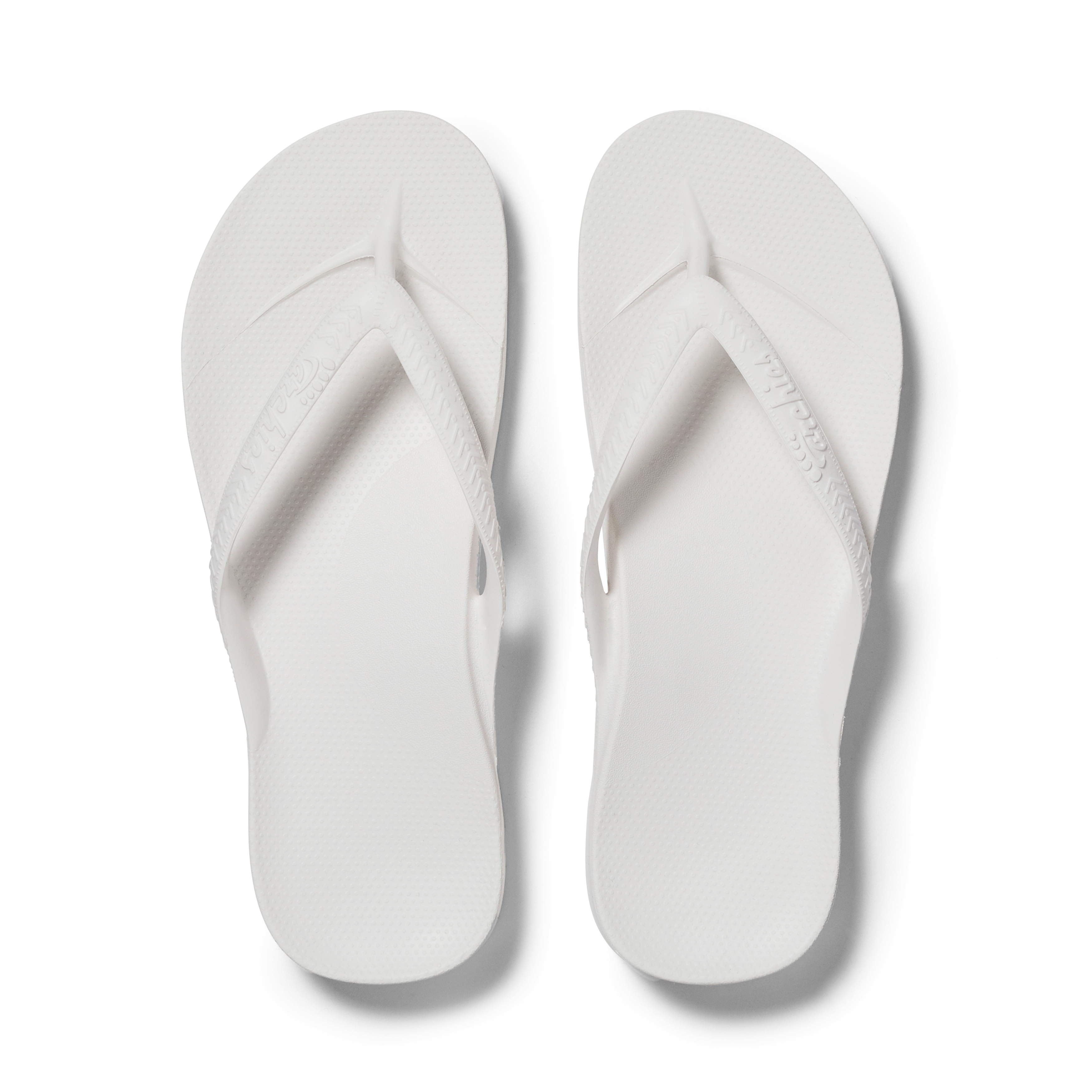 White - Archies Arch Support Thongs - Flip Flops – Archies
