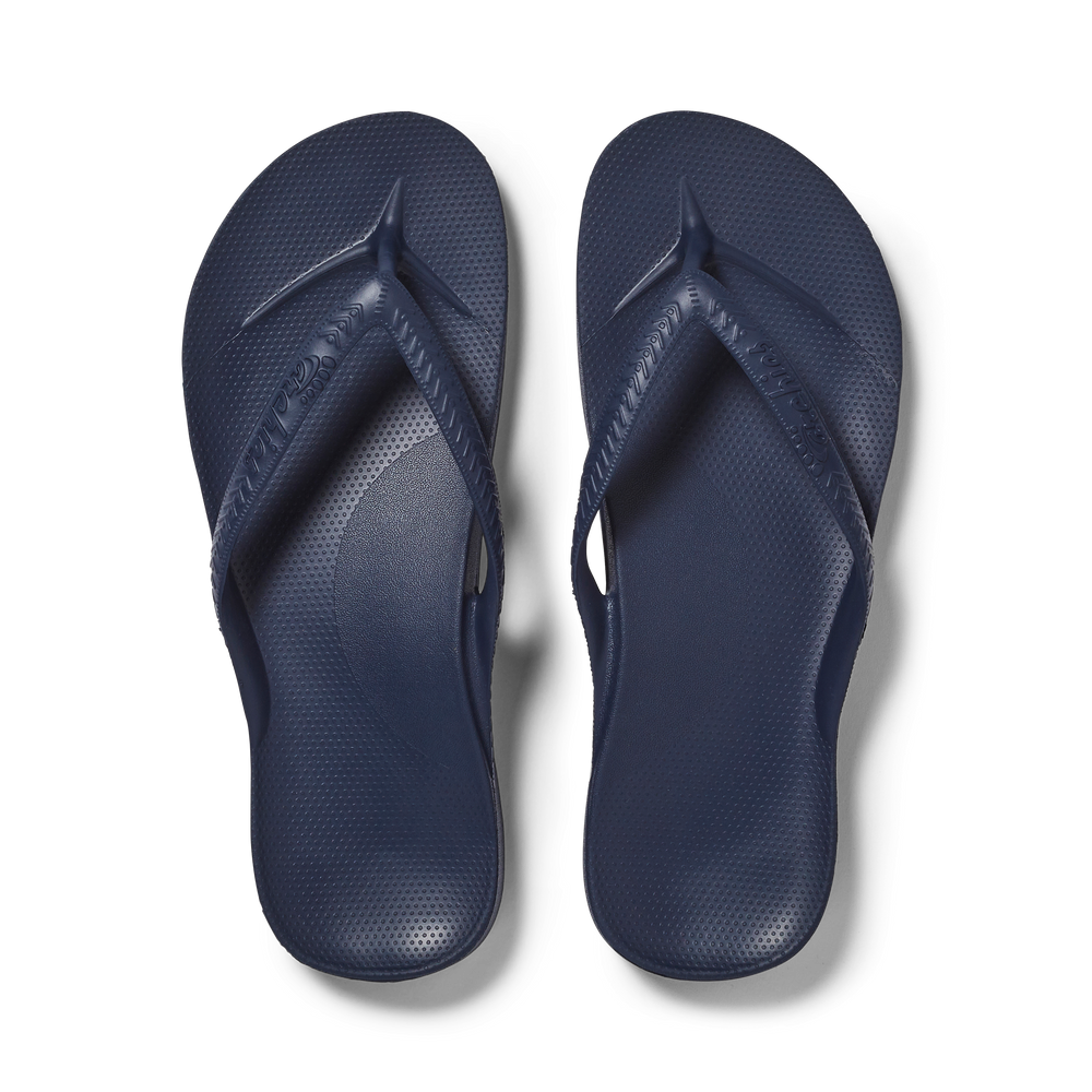 Navy blue online flip flops womens