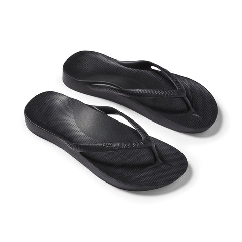 Arch Support Flip Flops in Black