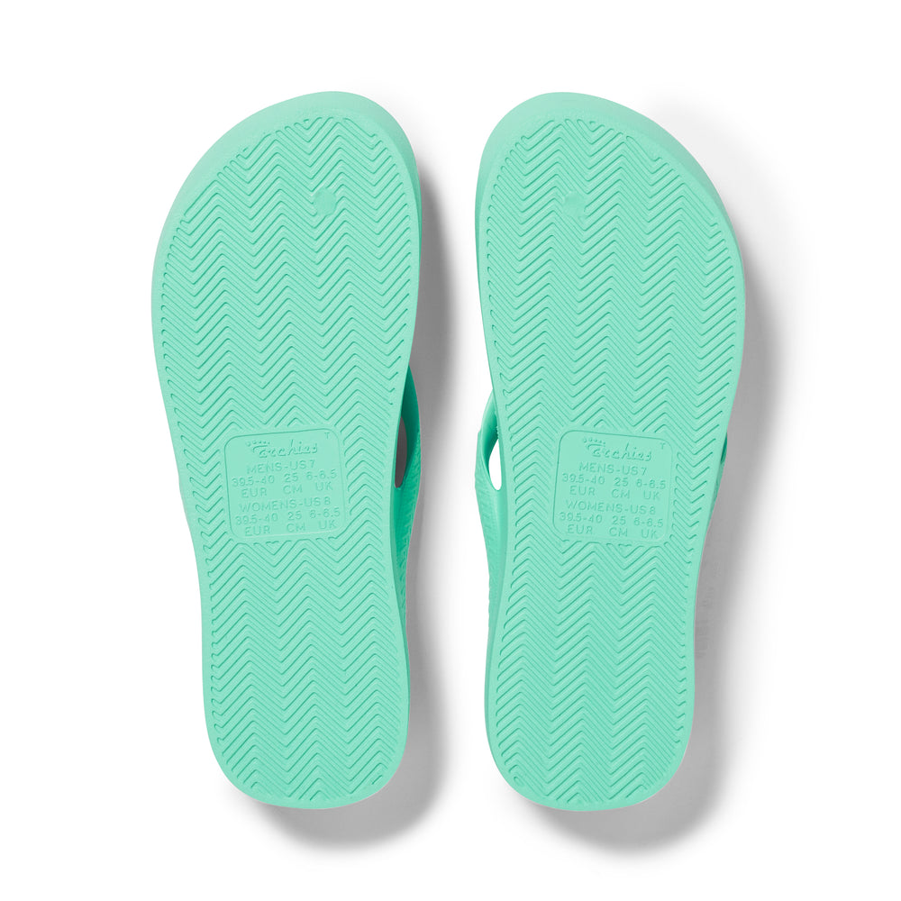 Arch Support Flip Flops Classic Mint – Archies Footwear UK